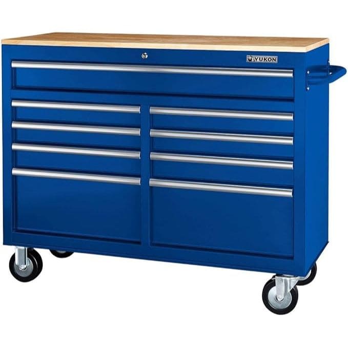 Yukon 9-Drawer Mobile Storage Blue Workbench